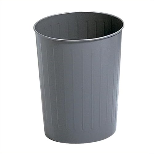 Scranton & Co Charcoal Round Wastebasket, 23.5 Quart Capacity, Set of 6, Solid Steel Construction, UL Classified Fire Resistant, Powder Coat Finish, Durable Waste Receptacle for Office or Home Use