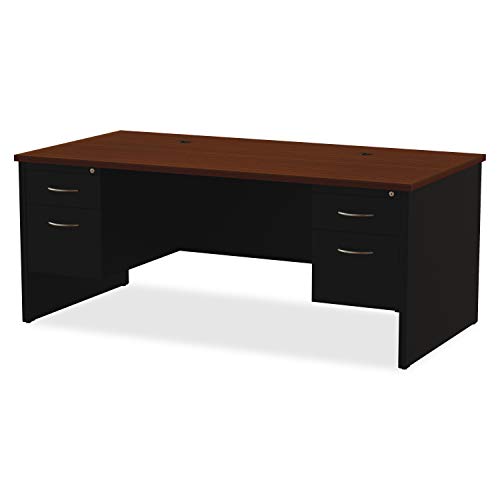 Lorell Walnut Laminate Commercial Steel Desk Series