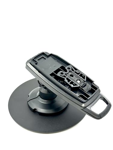 Discount Credit Card Supply ENS Tailwind Ingenico Lane/5000 V2 3" Latch and Lock Compact Pole Mount Terminal Stand with Round Freestanding Mobility Base Plate