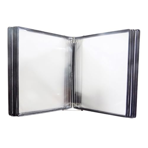 Wall Mounted a3 Poster Flip Book Display with 10 Panels and 20 Pockets(PVC+Metal) 45×32×8CM (Color : A)