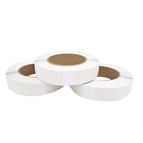 20,000 Tabs Per Roll White 1.5" Wafer Seals (No Perf) for Tabbing! (1 Roll)