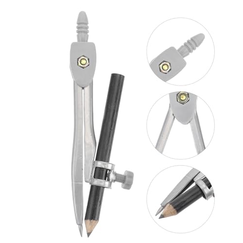 MENGKK Drafting Compasses Geometry Set for Students Compas Metal Compass Drafting Tools Circle Drawing Tool Metal Compass for Geometry(Grey)