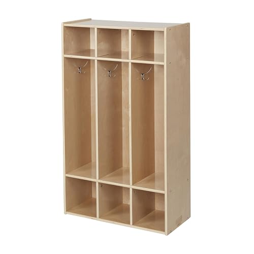 Back2School Express Sleekline 3-Section Storage Coat Locker, Natural