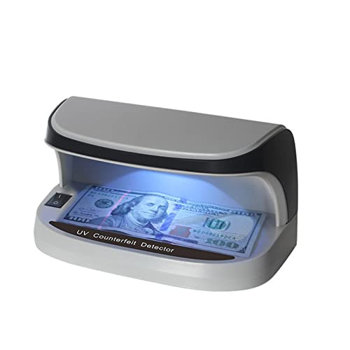 VGVGV Money Counter Machine, Desktop Counterfeit Bill Money Detector Portable Cash Currency Banknotes Notes Checker Support Ultraviolet UV and Magnifier for Banknotes Detecting