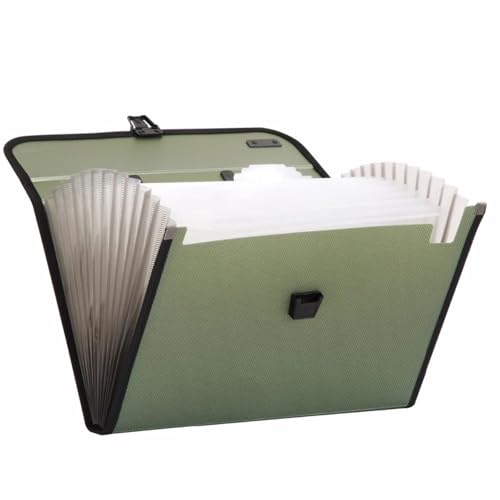 Folder for Documents 2pcs Solid Color A4 Document Expanding Wallet 12 Packet Durable Manage Files Organizer for Cards(Dark Gray)