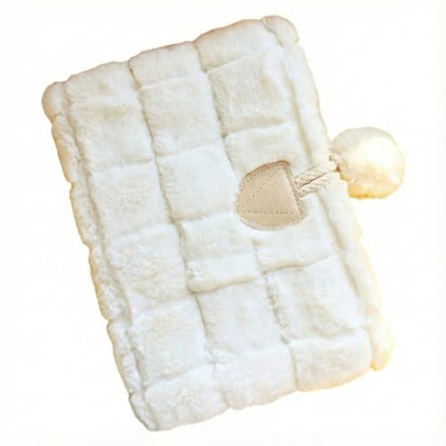 Book Cover A5 A6 Plush Sleeve with Bonus Notebook Soft Checkerboard Faux Bible Case Winter(Grid,A6)