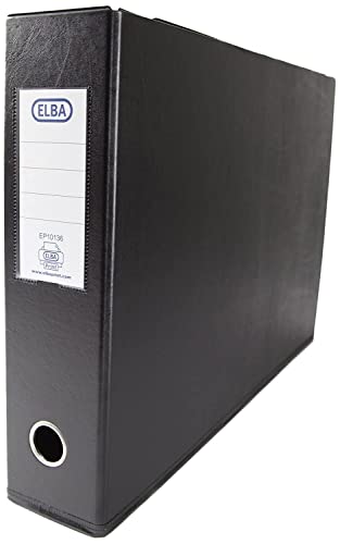 Elba A3 70 mm Plastic Landscape Lever Arch File - Black, 100082430