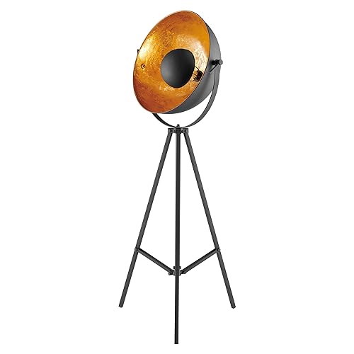 Lite Source Gothard 65" Black and Gold Spotlight Tripod Floor Lamp