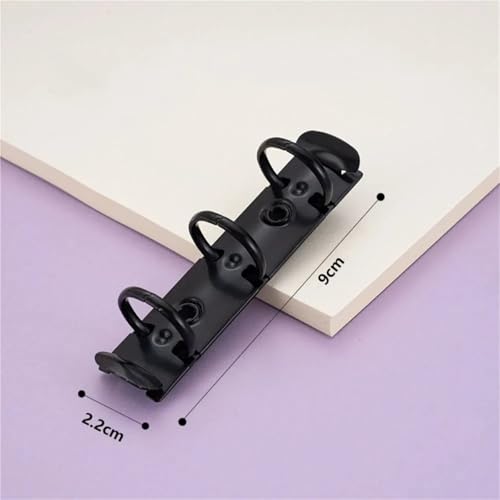 Book Rings Clips 10PCS Detachable Metal Spiral Rings Binder Clip DIY A8 Paper Clips Diary Album Loose Leaf Ring Notebook Planner(Black)