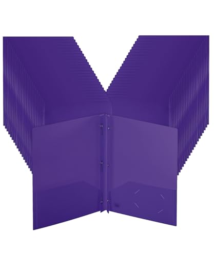 Mr. Pen- Bulk Plastic Folders with Pockets and Prongs, 48 Pack, Letter Size