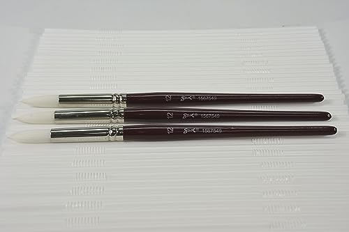 Sax Optimum Synthetic Short Handle Paint Brushes, Round, Size 12, Pack of 3