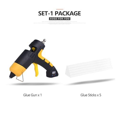 Hot Glue Gun, Hot Silicone Gun, Melt Glue With Cordless Lithium Battery, 60w, Digital Display, Adjustable Temperature, Use, 7mm Rod, Rep Tool,cordless hot glue gun(Set-1)