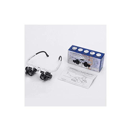 EUQKKWLOY Headband Magnifier,Head Mountlighted Magnifying Glasses,Headband Glasses Magnifier with Led Light 8X 15X 23X Magnifying Glass for Watchmaker Jewelry Optical Lens Glass Magnifi