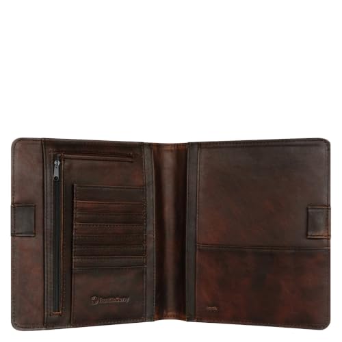 FranklinCovey - Ellis Wire-Bound Cover for FranklinCovey Planners | Leather - Open Binder (Classic, Marbled Brown)