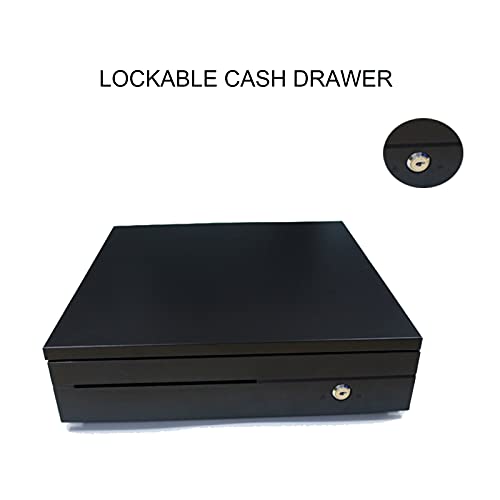 Frewqy Supermarket Money Storage Box Tray with Lock, Cash Register Drawer 6 Bill 4 Coin Cash Tray, Removable Coin Compartment (Color : White)