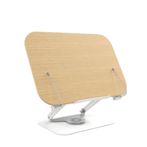 LWECMGSA 360 Degrees Log Book Stand Aluminum Alloy Reading Rack Carbon Steel Holder