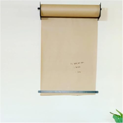 ERoomQ Kraft Paper roll Kids Wall Mounted Kraft Paper Roll Holder, Hanging Note Paper Roll for Cafe/Studio/Restaurant, Rustic Memo Pad (37cm/14.6inch Wide)