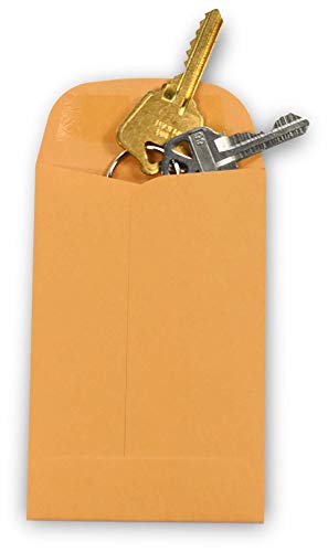 500 Guardian #4 Paper Coin Envelopes - Blank Small Envelopes for Coins, Receipts, Stamps, Small Parts Storage, & More – 3" x 4-1/2" Cash Envelopes – Gummed Flap Gift Card Holder Envelopes