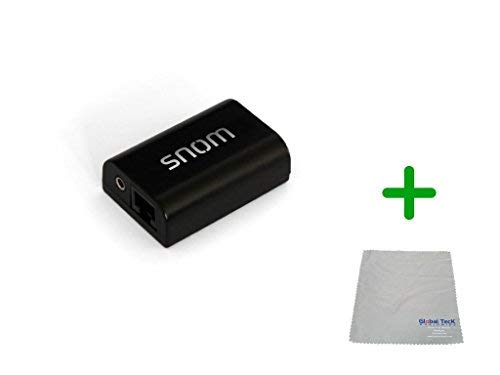 SNOM EHS Wireless Headset Adapter for SNOM D3xx, D7xx, D820 Phones – Hands-Free Accessory for Answering Calls with Jabra, Poly and EPOS Wireless Headsets, Global Teck Microfiber Cloth