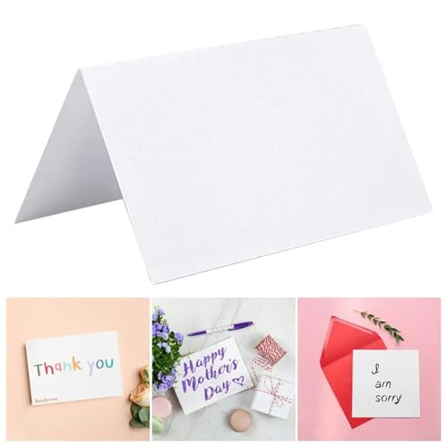 White Blank Tent Place Cards 200Pcs White Blanks Place Cards，for Table Seting，DIY Craft Name Cards，Pre-lined Wedding Table Seating Cards，Guest Name Cards