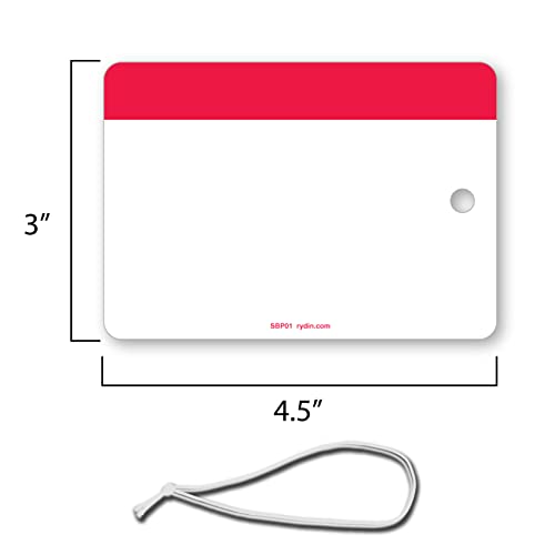 Red Blank Bag Tags - 50 Pack - 4.25" x 3" - Luggage Tags - Student Dismissal Tags - Daycare - After School - School Pickups - Rydin