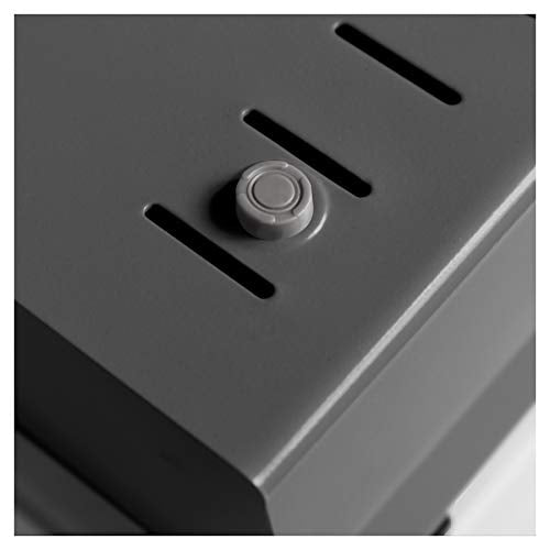 Acrimet 4 x 6 Card File Holder Organizer Box Metal Base Heavy Duty (AZ Index Cards and Divider Included) (Gray Color with Clear Crystal Plastic Lid Cover)