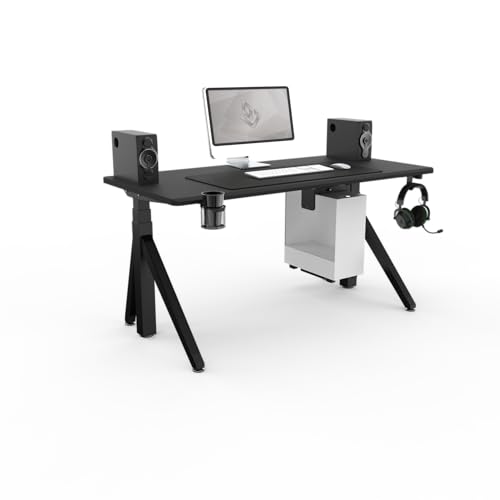 Dezctop Revon Elite Adjustable Standing Desk, 59x27.6in, Black Ash