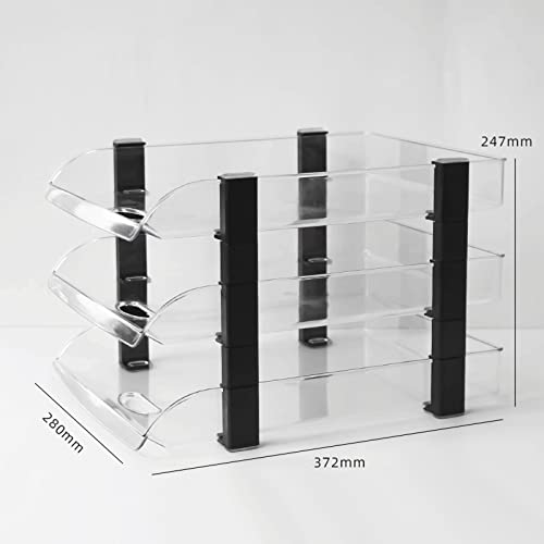 File Magazine Folder Holder Transparent File Holder Three-Layer Plastic Horizontal Frame Student Desktop File Organizer Storage Rack Storage Basket File Organizer (Color : A, Size : 1) (A 2)