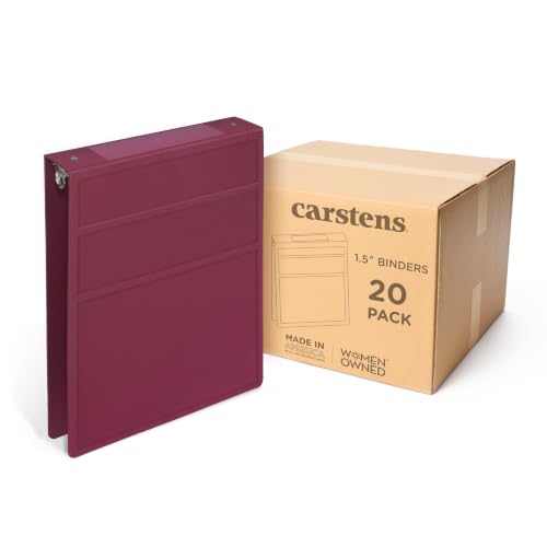 1.5" Heavy Duty Plastic Top Flip Binder, 2-Rings, Wine, Case of 20