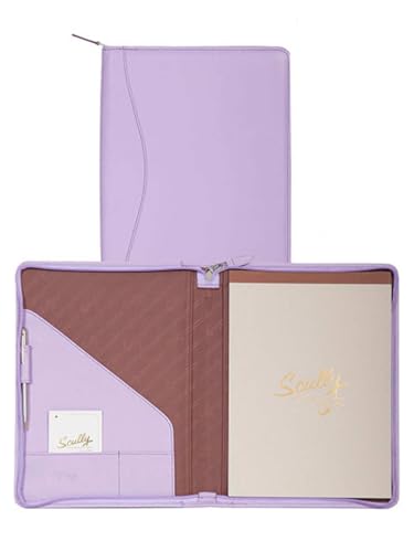 Scully Soft Lamb Leather Zip Letter Pad (Lavender)
