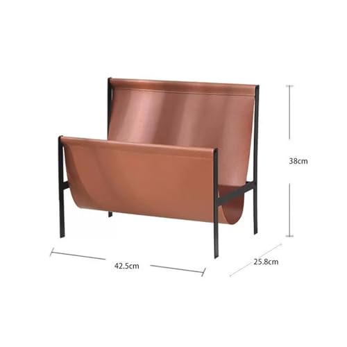 Office Bookshelf Vintage Minimalism Leather Floor Small Bookshelf Multifunctional Magazine Rack Newspaper Stand