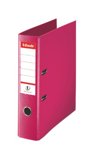 Esselte No.1 Power A4 Lever Arch File with 75 mm Spine - Fuchsia Pink, Pack of 10