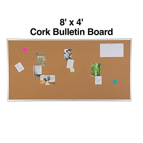 Staples Cork Bulletin Board, Aluminum Frame, 8x4 Ft