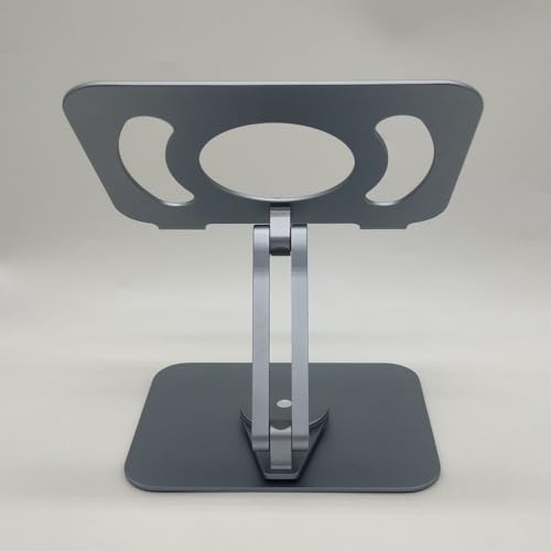 Tablet Stand Desktop Phone Stand Aluminum Alloy Rotating Stand Lifting and Folding(Gray) (White Fruit peach5)