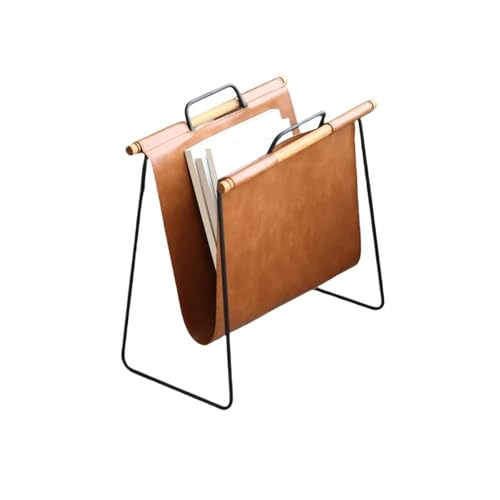 Office Bookshelf Iron and Leather Nordic Style Floor-Standing Bookshelf Miscellaneous Storage Rack