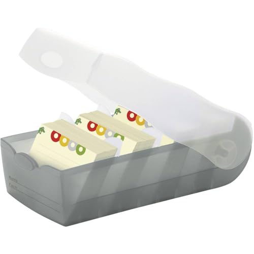HAN 997-693, Croco Flashcard Index Box. for Learning Vocabulary in an Ingeniously Simple Way, A7, Translucent Grey