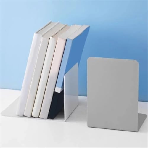 kP8Jn2JgH Bookends Bookends L-Shaped Book Stoppers Desk Bookshelf Holders Shelf End for Library Decorative(Gris)