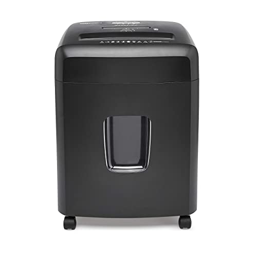 Amazon Basics 15-Sheet Cross Cut Paper Shredder for Home and Office, CD/Credit Card Shredder with 6 Gallon Wastebasket, Black
