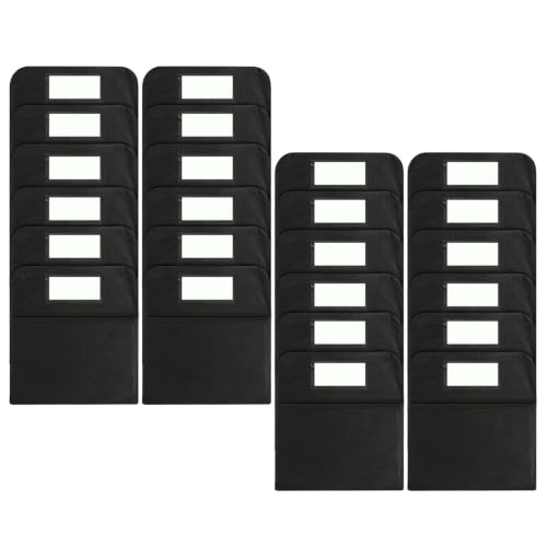 APGLSXY 24Pieces Oversized Chair Back Hanging Organizers Black Polyester Fabric Storage Pouches for Desk Accessories School Supplies Mount Not Tools Hanging Chair Organizers