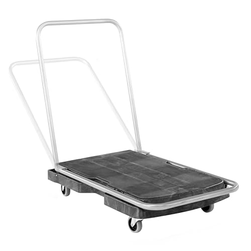 Rubbermaid Commercial Products Convertible Folding Utility Dolly/Cart/Platform Truck with wheels, 250 lbs Capacity, for Moving/Warehouse/Office