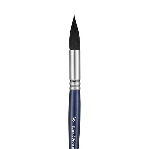 Pan Art Synthetic Squirrel Round Mop Brush No.08 for Aquarelle 1-Piece