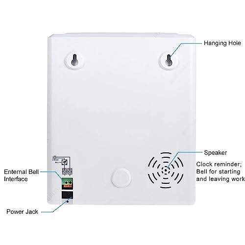 Employee Time Clock, Time Card Machine with 50 Cards and 2 Security Key, External Bell Interface and Retro Pointer Clock Display, Convenient Simple to Card for Factories, Companies