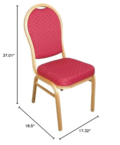 Bolero Aluminium Arched Back Banquet Chairs, Pack of 4, Red, 940X440X470mm