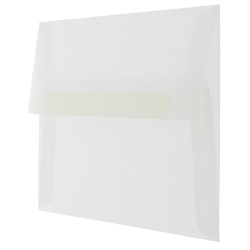 JAM PAPER A8 Translucent Vellum Invitation Envelopes - 5 1/2 x 8 1/8 - Clear - Bulk 250/Box
