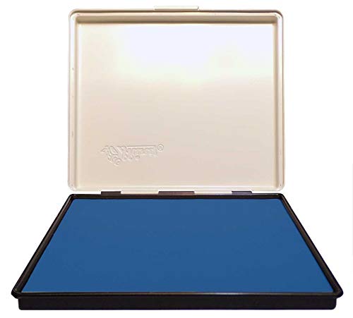 Uimprint Extra Large 8'' x 12'' Industrial Rubber Stamp Ink Pad in Metal Case, Light Blue Stamp Pad