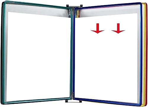 FELIZHA Hanging Wall File Folder,Portfolio Folder a4, A4 Wall Mounted Document Holder Portrait, 5 Sheets (10P) Leather Texture Transparent Page Turning/Multi Colored/33 * 23 * 5.8Cm