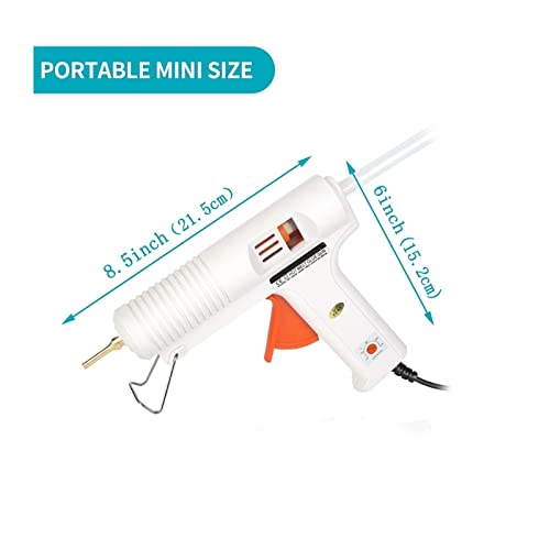 LIBODD Hot Glue Gun 150W Hot Melt Glue Gun Smart Adjustable Temperature Copper Nozzle Heater Muzzle Diameter 11mm Craft Repair Tool for DIY Arts, Crafts and Quick Repairs(White)