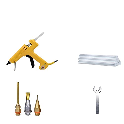 LIBODD Hot Glue Gun Professional 250W Hot Melt Glue Gun Adjustable Temperature High Power Silicone Gun Set Using 11MM Glue Stick 2.0MM Copper Nozzle for DIY Arts, Crafts and Quick Repairs(Set-7)