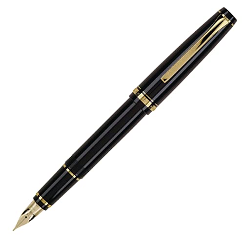 PILOT Namiki Falcon Collection Fountain Pen, Black Barrel with Gold Accents, Soft Fine Nib (60152)