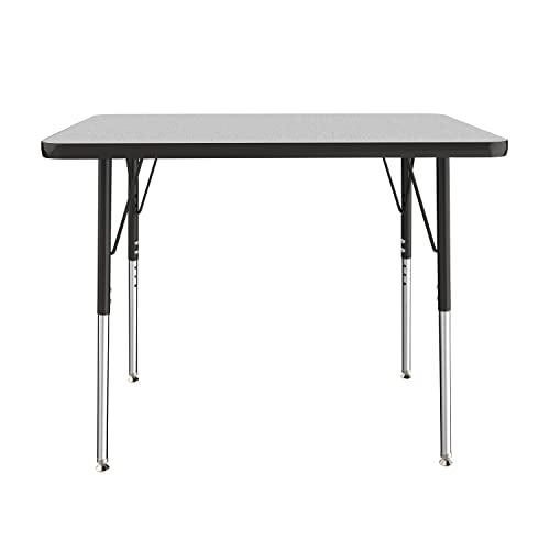FDP 24" x 36" Rectangle Table with Standard Swivel Glide Legs - Gray/Black